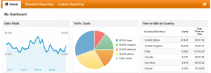Google Analytics Dashboard - traffic data