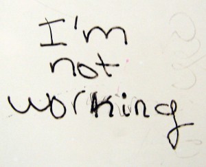 I’m not working by Quinn Dombrowski, procrastination, procrastinate, procrastinator